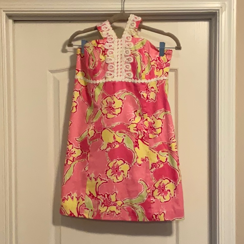 Floral Pink and Yellow Lilly Dress